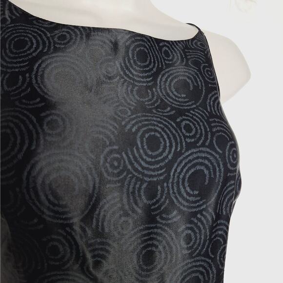 Vintage 90s Y2k All That Jazz Maxi Dress Satin Sleeveless Slit Column 7 / 8 - Picture 4 of 11